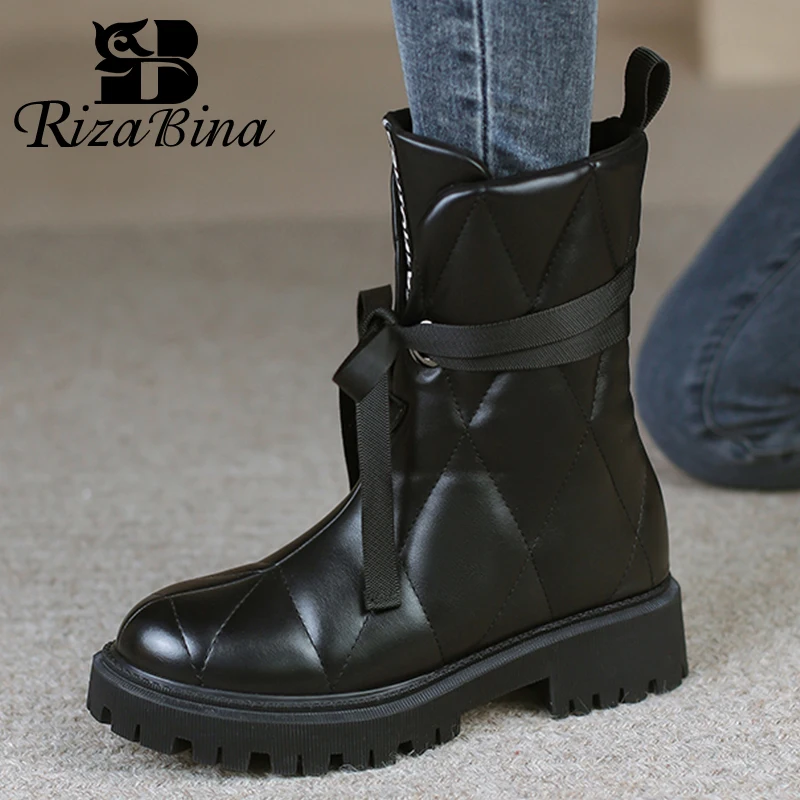 RIZABINA 2023 Botas de Neve de Mulheres Pêlo Grosso Sapatos de Inverno Para a Mulher Moda Quente Ankle Boots Ins Senhoras de Tamanho de Calçado de 35-40