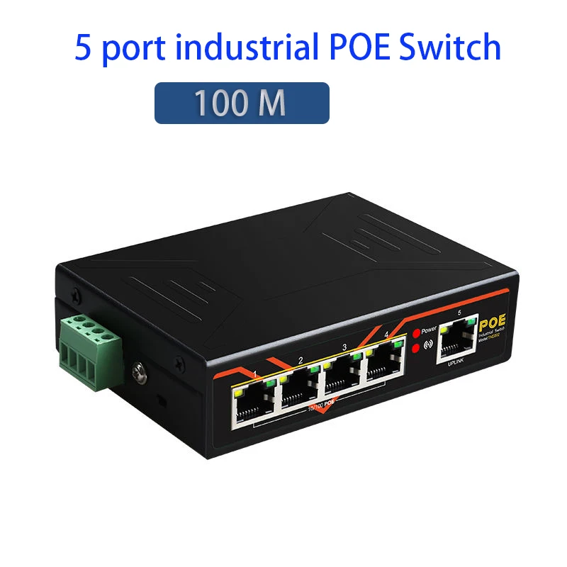 RJ45 do Hub 5 porta de Internet Divisor de 10/100Mbps ethernet industrial POE Switch Industrial interruptor de Jogo de rede switch Fast Ethernet