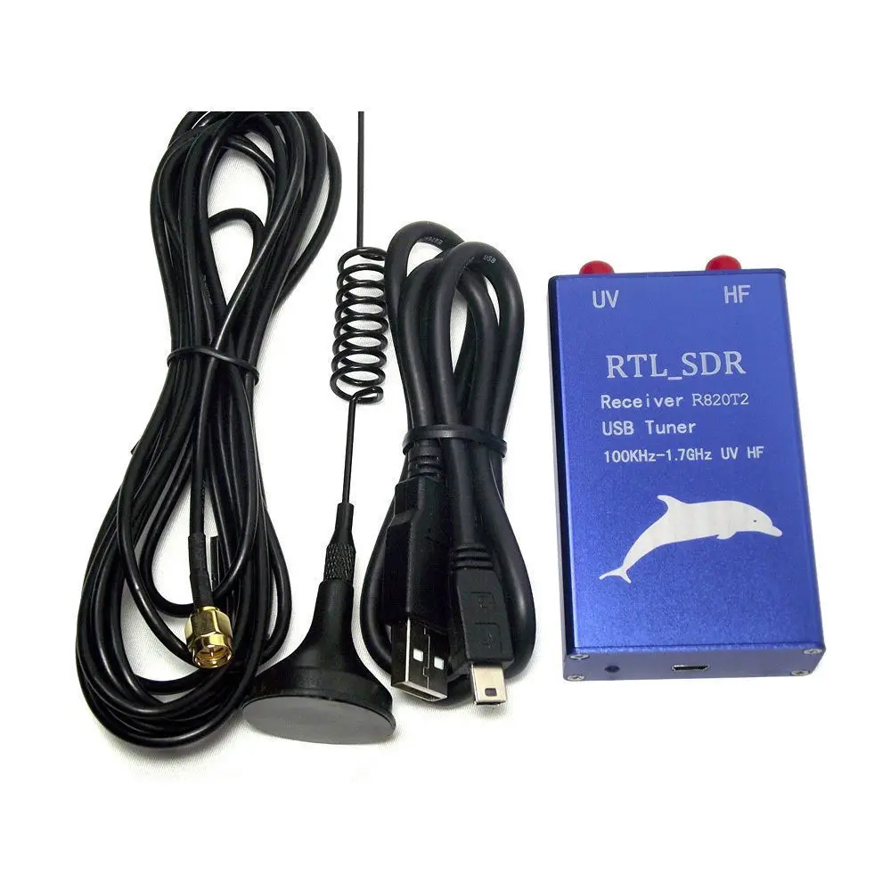 RTL2832U+R820T2 100KHz-1.7 GHz UHF VHF e HF RTL.SDR USB Sintonizador Receptor de AM, FM Rádio