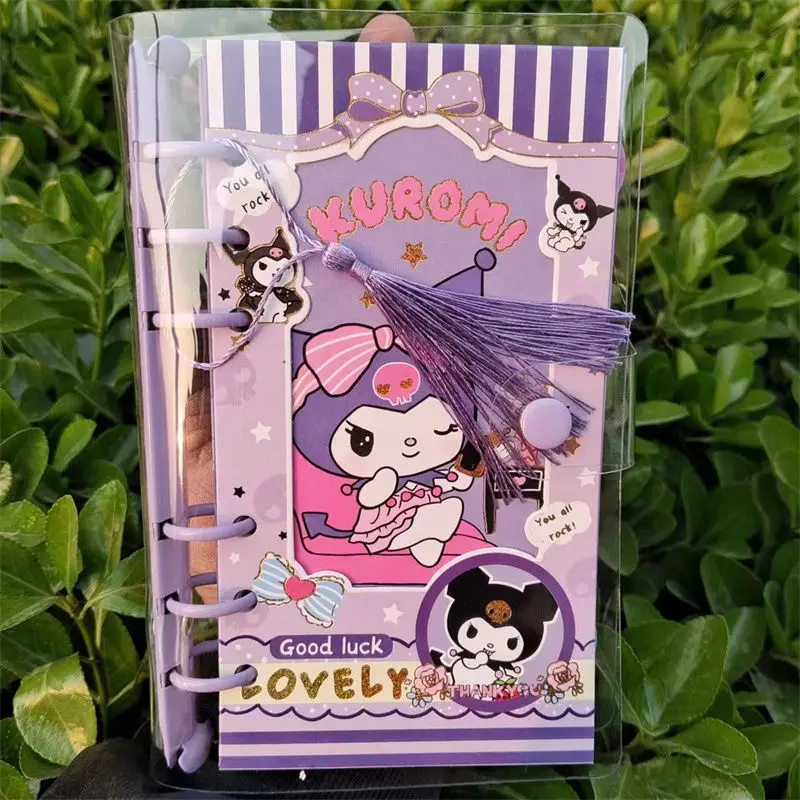 Sanrio 4/8pcs Notebook Kawaii Hello Kitty Kuromi de Folhas Soltas Livro da Mão de Borla Correia da Completo-Cor do Papel Destacável Estudante de Presente