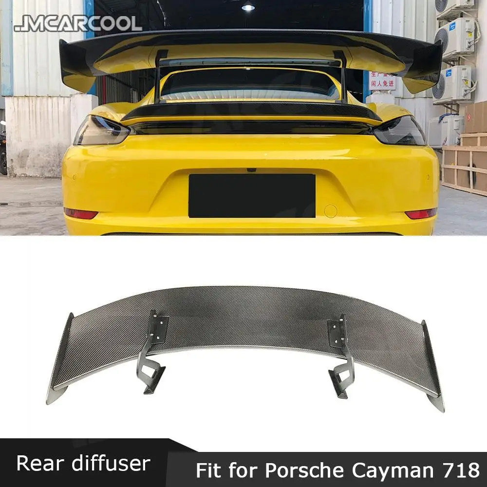Seco de Carbono/Molhado Material de Carbono Traseira do Tronco Lip Spoiler Decoração Para o Porsche Cayman 718 987 997 998 981 911 Boxster GT4