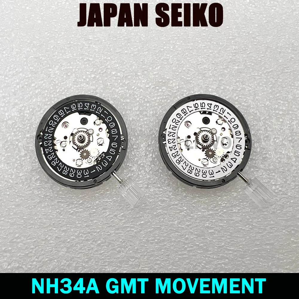 Seiko NH34 Movimento de Japão, Original de Fábrica NH34A Movimento Mecânico 4 Ponteiro GMT Função de Reparação de relógios e Peças de Reposição