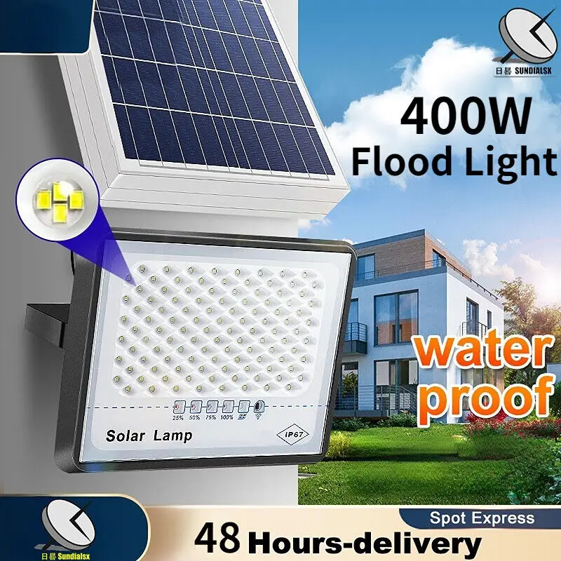 Sundialsx Super Brilhante 400W Solar, Spotlight, Luz de Rua Solar Impermeável do Diodo emissor de Luz ao ar livre da Lâmpada com Controle Remoto a Luz de Inundação