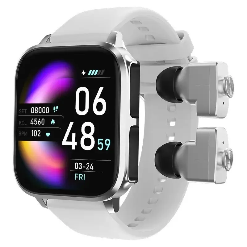 T22 Smart Watch 2 Em 1 1.83 polegadas HD Homens Mulheres TWS Fones de ouvido sem Fio de frequência Cardíaca Pressão Arterial de Monitoramento de integridade do Smartwatch