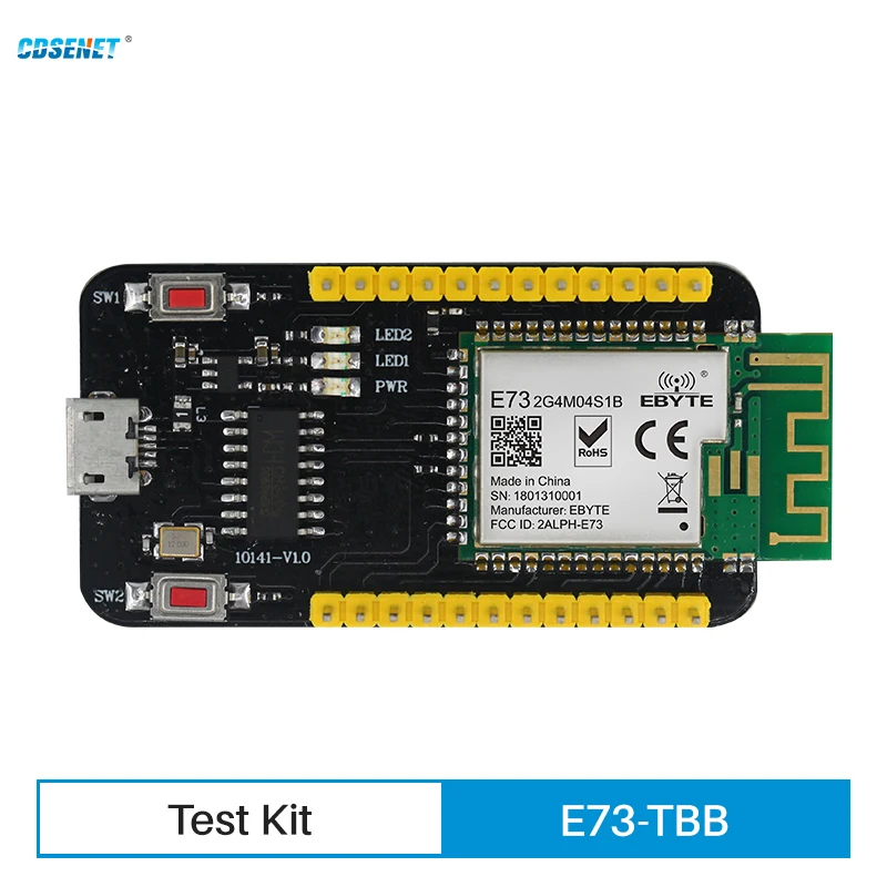 Teste de Placa de nRF52832 2.4 GHz Transceptor sem Fio Rf Modul Interface USB E73-TBB CDSENET Suporte de MALHA Bluetooth 5.0 Ebyte