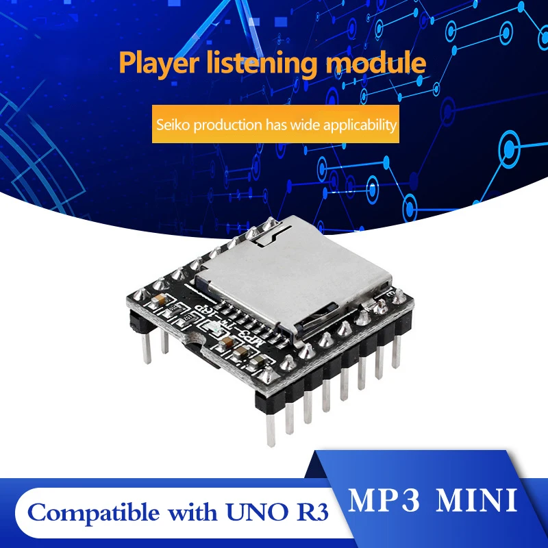 TF Cartão do Disco de U Mini MP3 DFPlayer módulo de Voz de Áudio do Módulo Conselho,de decodificação de arquivos MP3, WAV, WMA