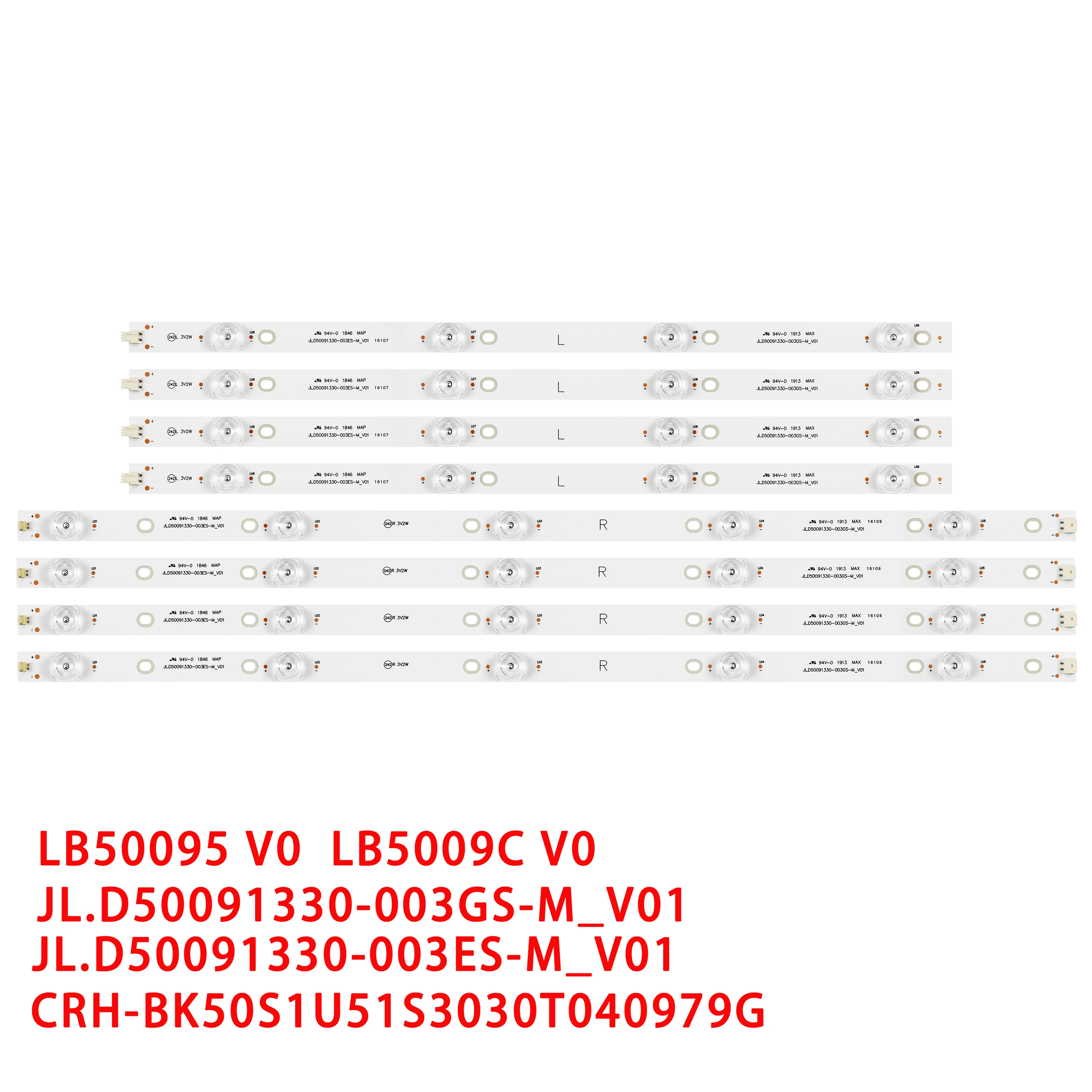 Tira de LED Para Hisense 50A6100 50H6E 50R6E H50E3A H50A6140 LB50095 V0 50R6040E JL.D50091330-003ES-M CRH-BK50S1U51S3030T040979G