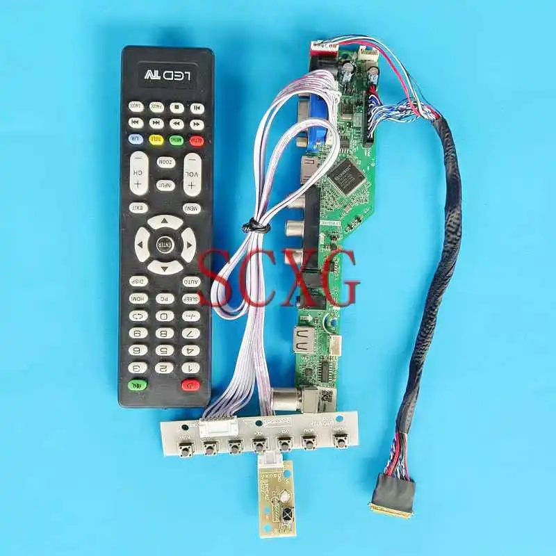 TV Analógica Painel LCD Controlador de Placa de Ajuste N164HGE-L11/L12/L21 LVDS 40 Pinos 16.4