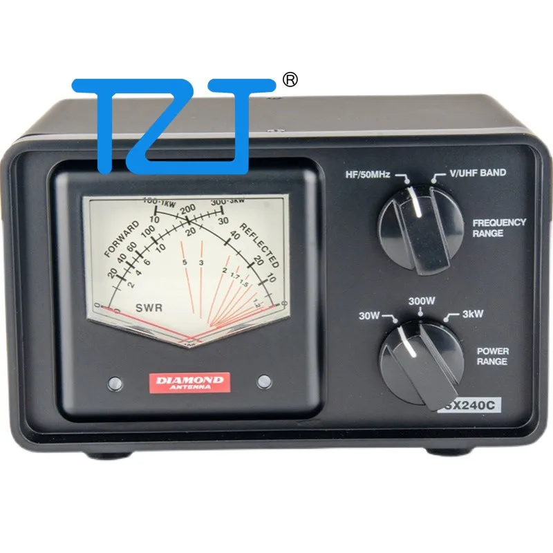 TZT SX240C PWR SWR Medidor de SWR & Medidor de Potência de 30W 300W 3KW HF/50 mhz VHF UHF ANTENA de DIAMANTE