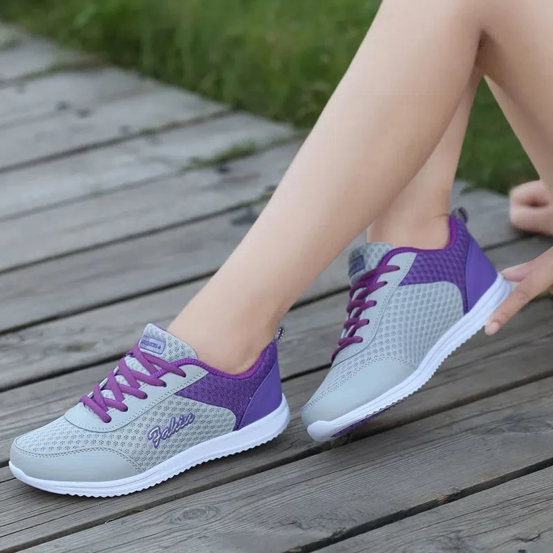 Tênis Womens Sapatos para mulheres de Verão Respirável Sapatilhas Laço Vulcanizada Sapatos de Senhoras Andando Desporto, Sapatos de Mulher