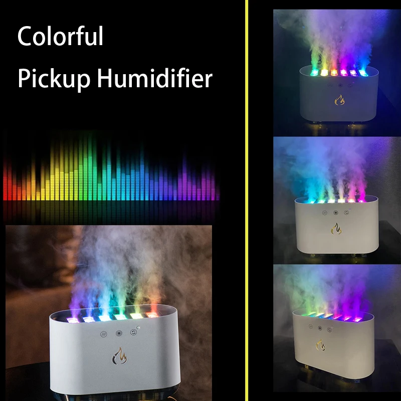 Ultra-sônica de Captação de Umidificador Casa Grande Capacidade de 6 Orifícios do Difusor do Aroma com o Colorido de Luz do RGB Chama Humidificador do Ar
