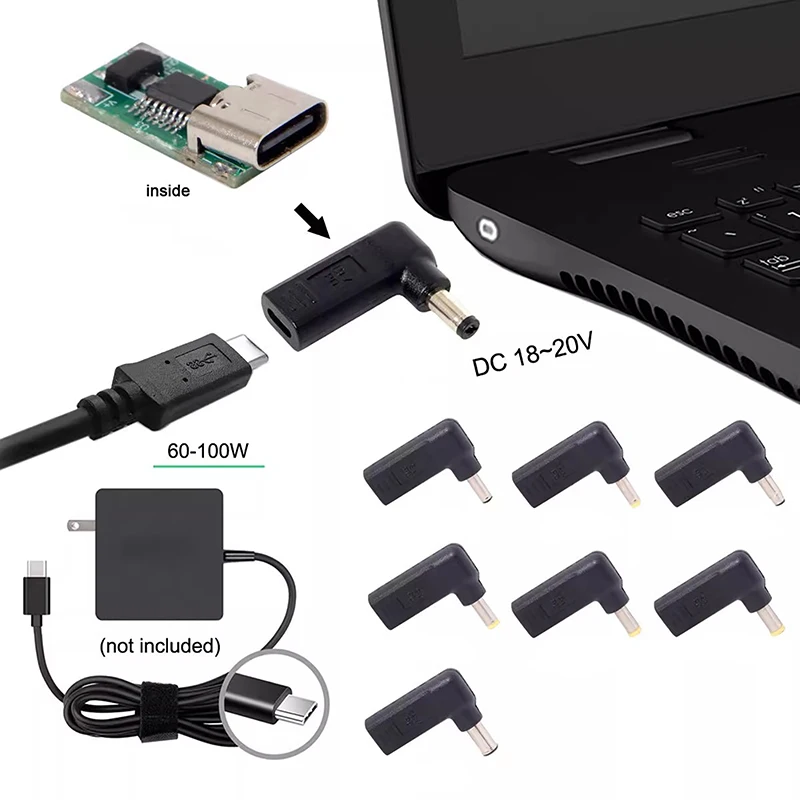 USB Tipo C Dc conector de Alimentação Conector USB C ao Universal do Poder do Portátil do Adaptador de Plugue Conversor para Asus Dell Notebook Lenovo