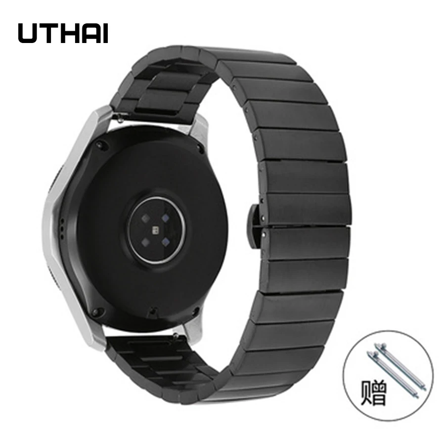 UTAI, P52 Pulseiras Adequado Para Huawei Moto Gt Relógio Para Samsung Assistir Esportes Aço Inoxidável Interruptor de Alça de Mão 2021 Venda Quente