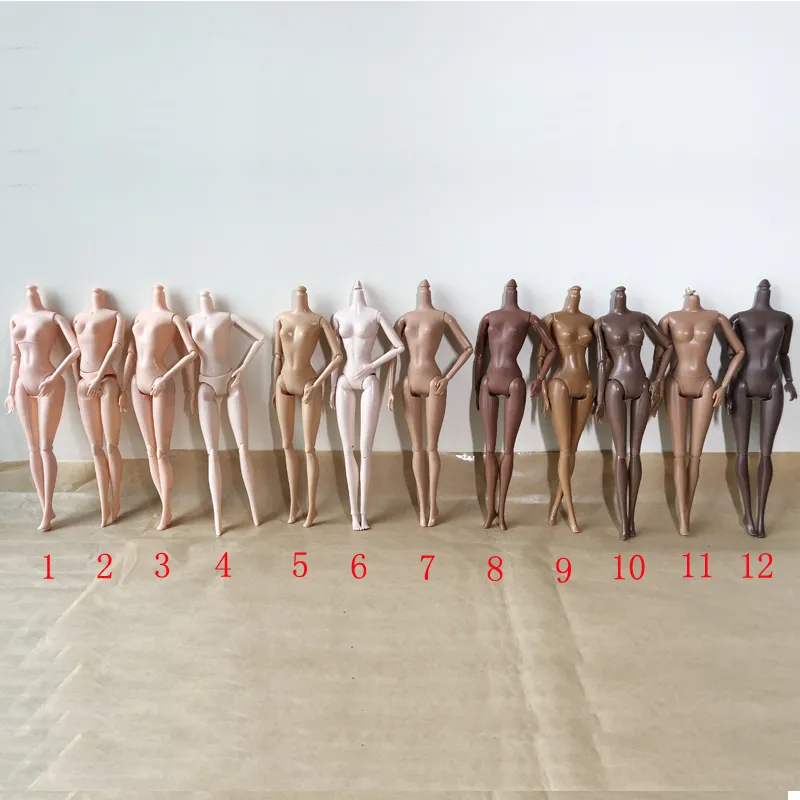Variedade de Cores de Pele de 29cm Nude Boneca de Corpo Articulações Móveis Brancos,Africanos, Clássico Cores Boneca de Corpo Para 1/6 Boneca Melhores Presentes