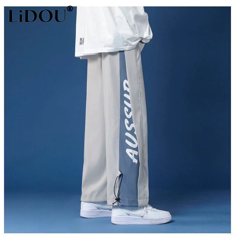Verão de Novo a Cintura Elástica Casual Reta Calças 2023 Homem da Moda de Todos-jogo de Rua, Calças Estilo coreano de Hip Hop de Roupas masculinas