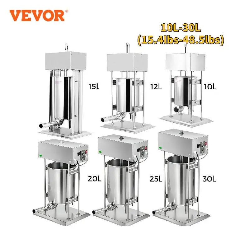 VEVOR 10-30L Vertical Salsicha Recheada Máquina de Enchimento Automática de Processadores de Alimentos Acessórios de Cozinha de eletrodomésticos para Cachorro-Quente