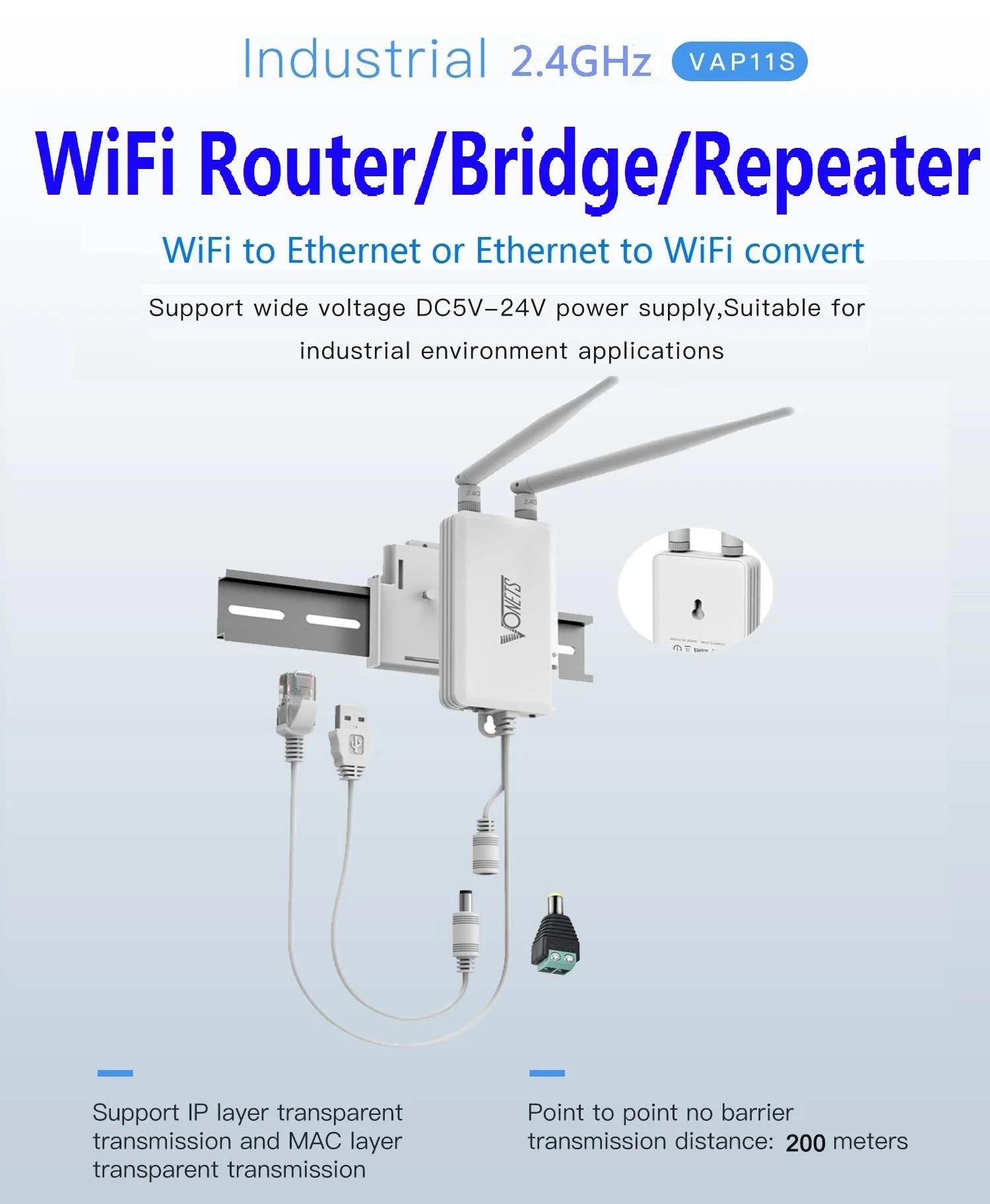 VONETS 2.4 GHz WiFi Bridge/Mini-Roteador/Repetidor Wireless Hotspot Sinal Extensor de Cobertura para DVR IoT PS3 PLC Dispositivos de Rede VAP11S