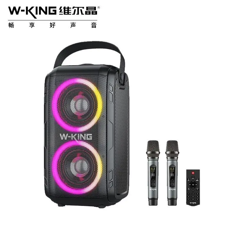 W-Rei T9 Família Festa de Karaoke Colorido RGB Wireles Bluetooth alto-Falante Portátil 80W de potência Elevada TWS Estéreo com Subwoofer Caixa De Som
