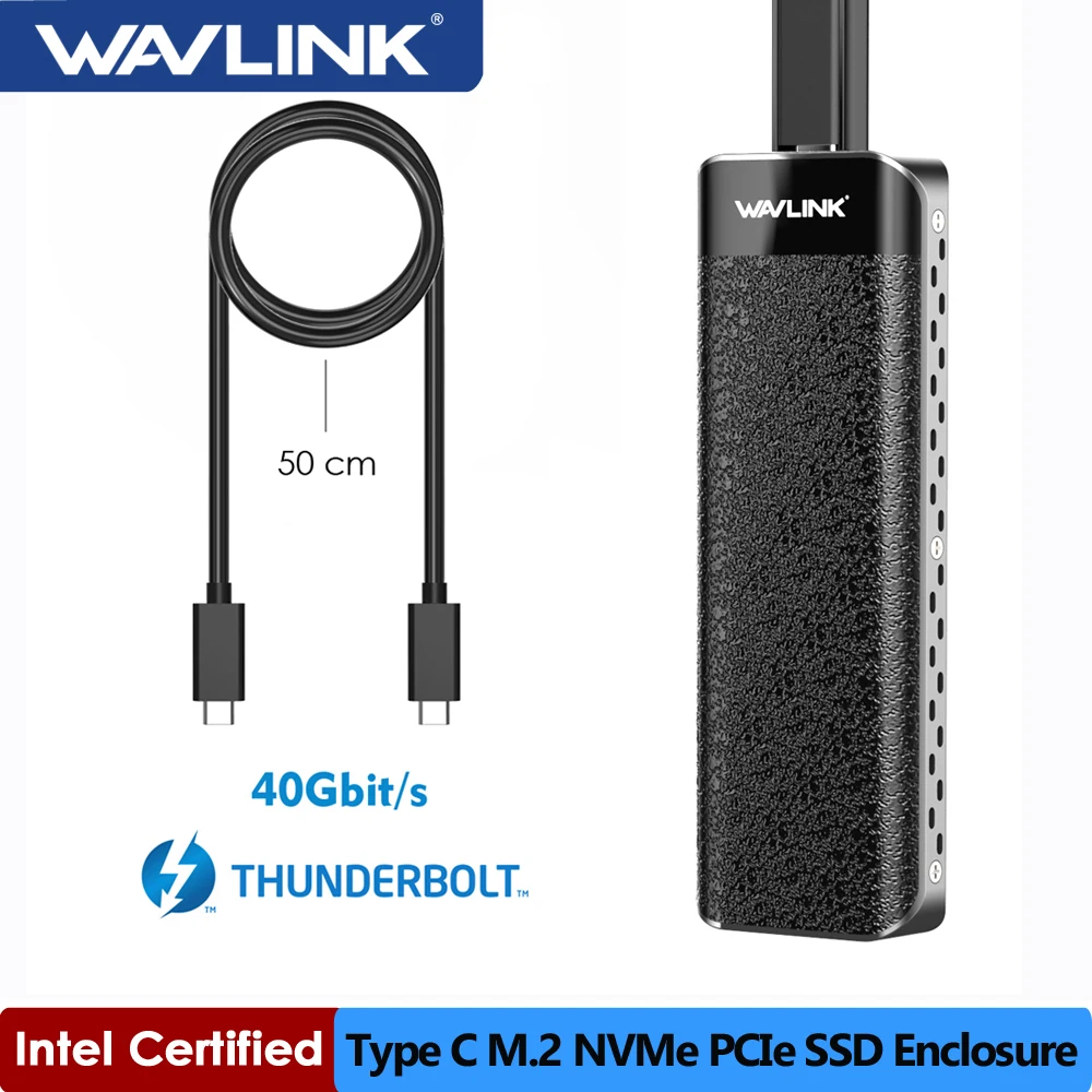 WAVLINK Thunderbolt 3 M. 2 Gabinete para PCIe NVMe SSD de 40 gbps-Tipo C M/Chave B+Tecla M 2280 Alumínio disco Rígido Externo Caso