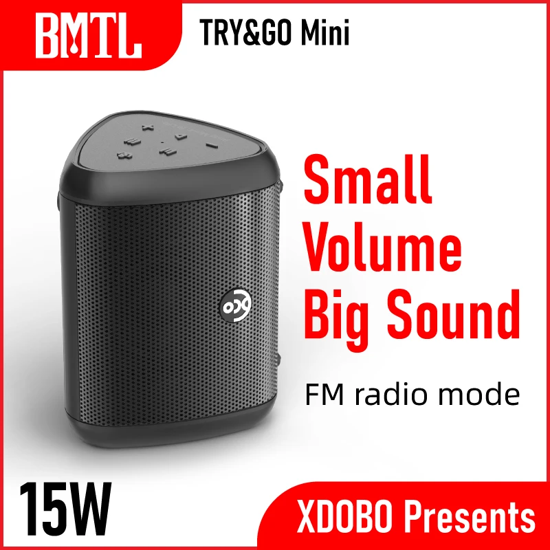 XDOBO do BMTL Tentar&Go Mini 15W-Falante Bluetooth FM Rádio ao ar livre de Mini Barra Impermeável Subwoofer sem Fios de Música de Sistemas de Som