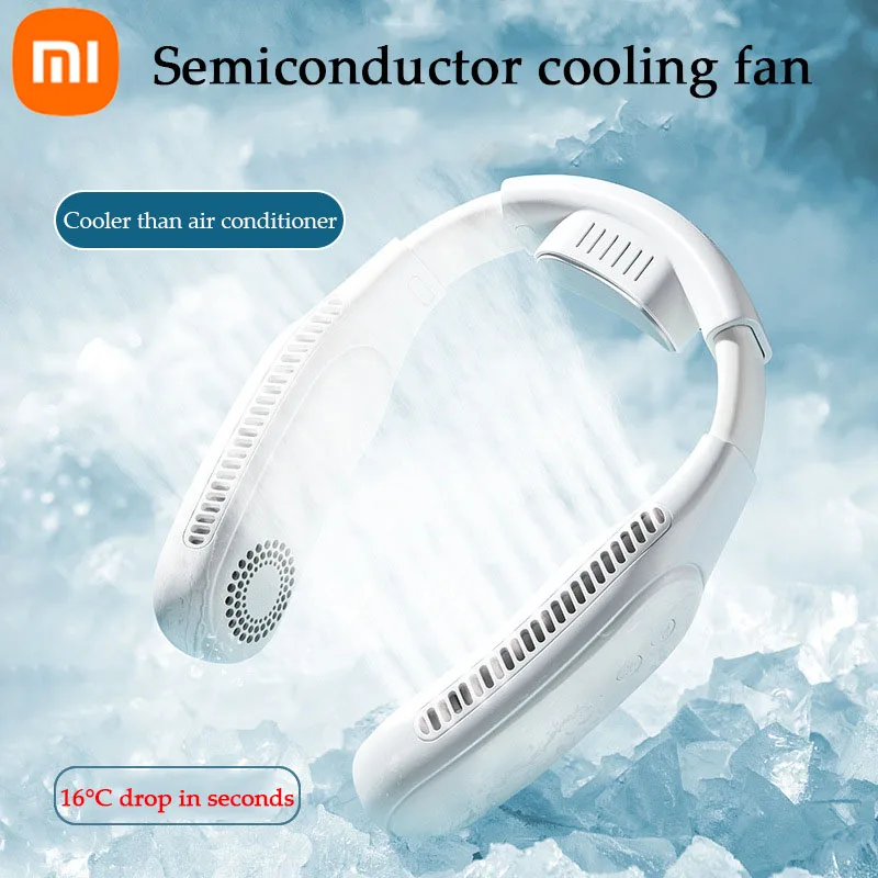 Xiaomi refrigeração do Semicondutor Fã de Mãos-Livres Pescoço Ventilador Usb Recarregável de Esportes Cooler Pessoal do Condicionador de Ar Para o Esporte
