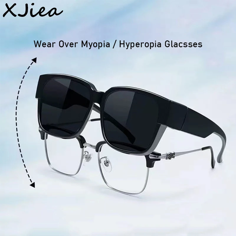 XJiea Homens Mulheres Óculos De Sol Polarizados Desgaste Ao Longo De Miopia Prescrição De Óculos Vintage Exterior, Viagens De Visão Noturna De Condução Óculos