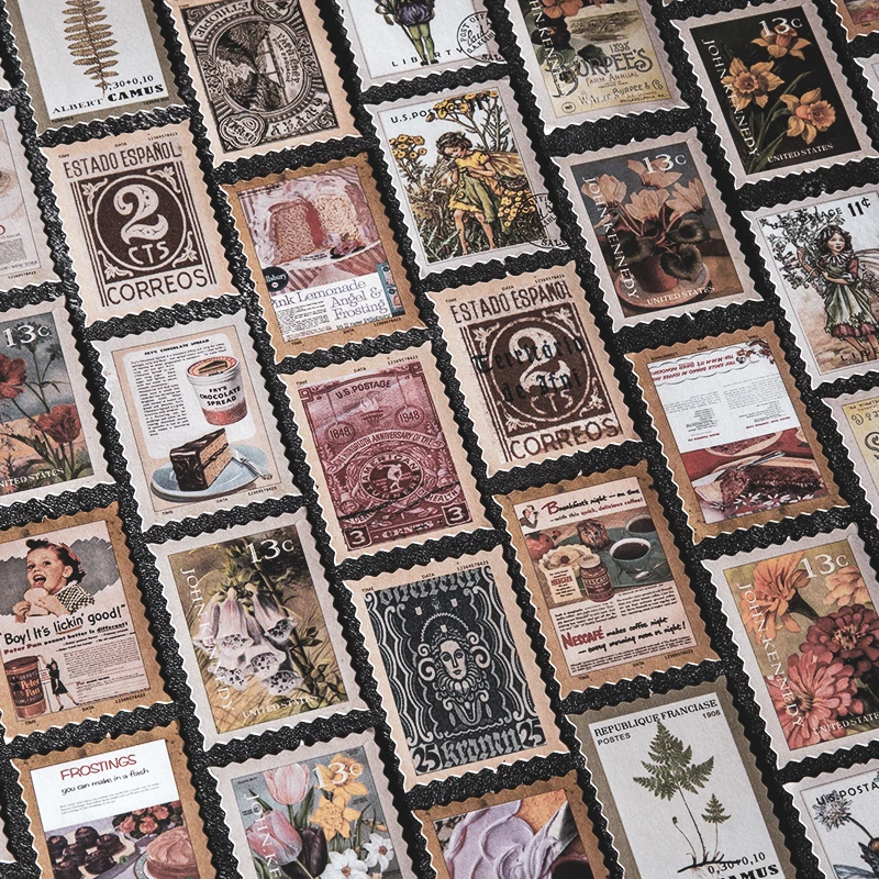 Yoofun 100pcs/pack Vintage Coleção de selos de Países Etiqueta Adesivos Decorativos papel de carta Adesivos de Scrapbook DIY Diário Al