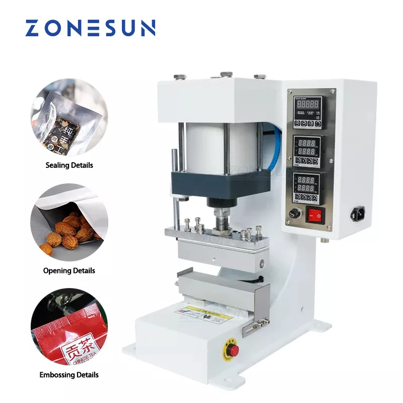 ZONESUN ZSP-890-G Pneumático de Calor Máquina de Selagem de Máquina de Selagem Folha de Papel Kraft e Saco de Plástico Seladora de Embalagem da Máquina