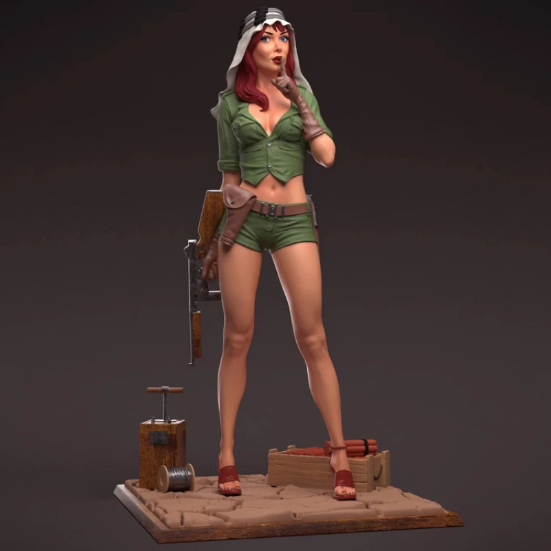 Árabe feminino soldado Resina Figura 1/24 Kit Modelo sem pintura e Solto Brinquedos Frete Grátis
